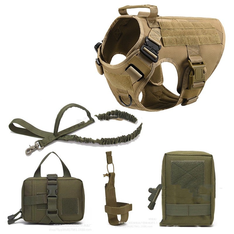 Tactical Dog Harness and Leash Set