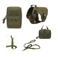 Tactical Dog Harness and Leash Set