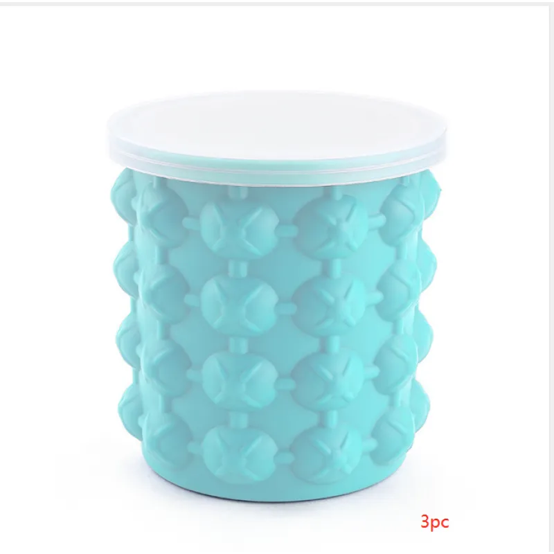 Silicone Ice Cube Molder Portable Bucket